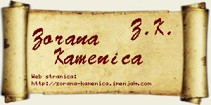 Zorana Kamenica vizit kartica